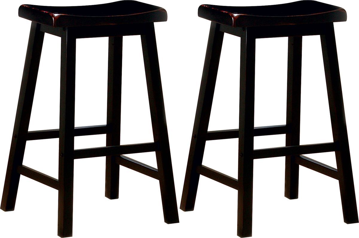 Coaster® Durant 2-Piece Black Wooden Bar Stools