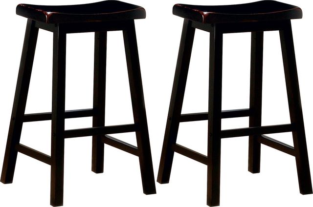 Coaster® Durant 2-Piece Black Wooden Bar Stools-0