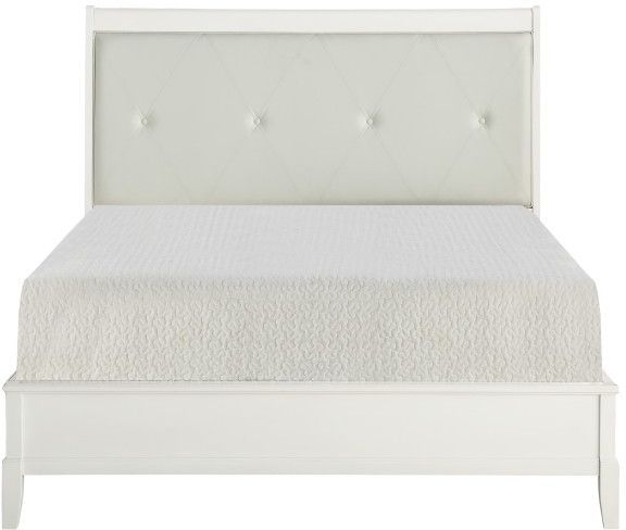 Homelegance® Cotterill Antique White Queen Upholstered Bed-1