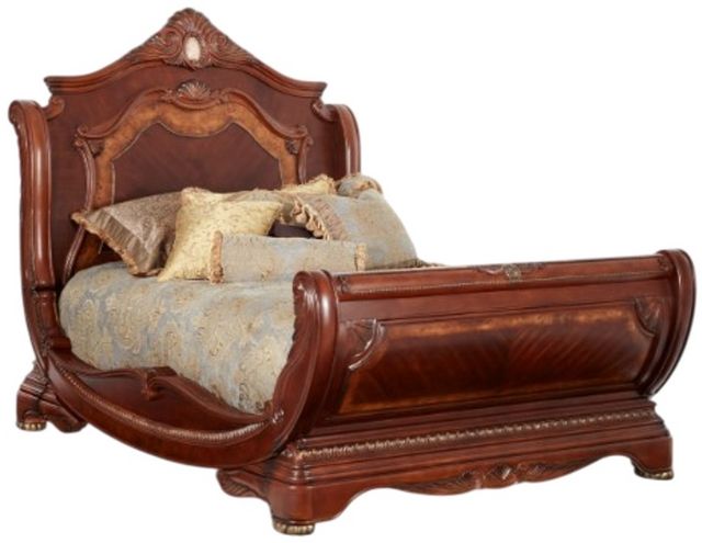 Michael Amini® Cortina® Honey Walnut Queen Sleigh Bed-0