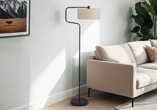 Monarch Specialties Inc. Black Metal Floor Lamp -2