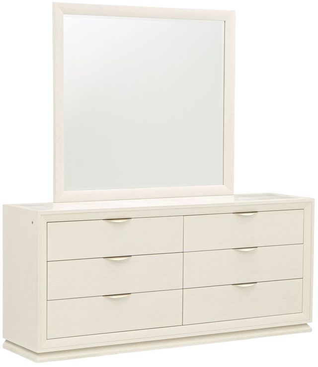 Michael Amini® Portrait White Alabaster White Dresser with Mirror Set-0