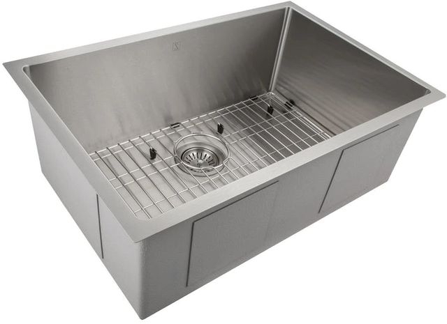 ZLINE Meribel 30" Stainless Steel Undermount Single Bowl Kitchen Sink with Bottom Grid-0