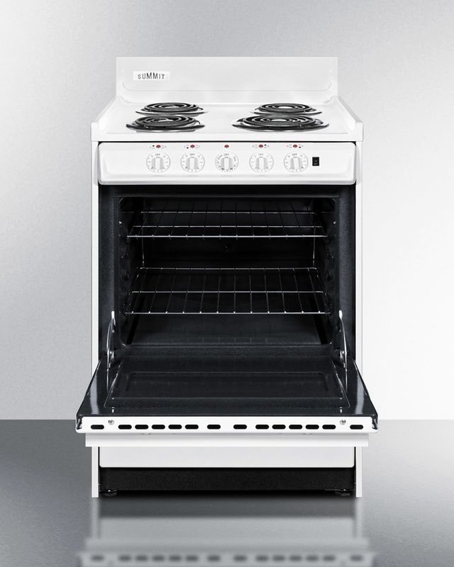 Summit® 24" White Freestanding Electric Range-1