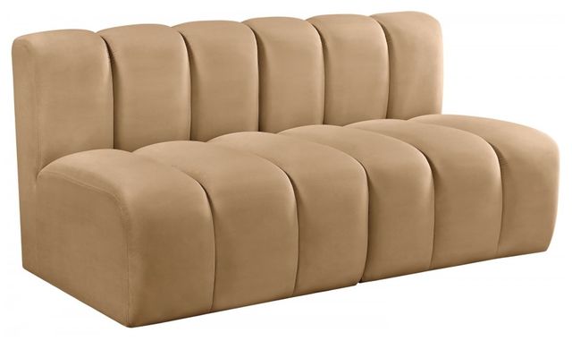 Meridian Furniture Arc 2-Piece Camel Velvet Sectional-0