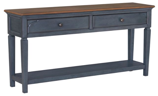 Legends Home Americana Whiskey Sofa Table with Blue Base-0