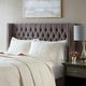Olliix by Madison Park Dark Grey Queen Amelia Upholstery Headboard-5