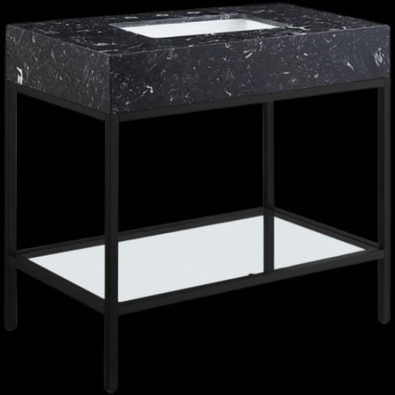 Meridian Furniture Marmo Black/Matte Black 36" Bathroom Vanity-0