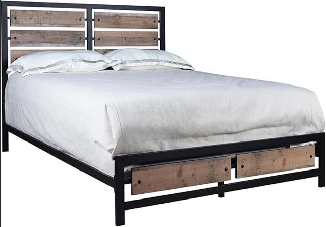New Classic® Home Furnishings Elk River Rustic Brown Queen Panel Bed-0