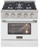 Kucht Professional KDF Series 30" Stainless Steel Pro Style Dual Fuel Range with White Door-0