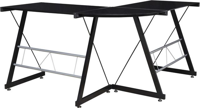 Signature Design by Ashley® Mallistron Black/Silver Office L-Desk-2