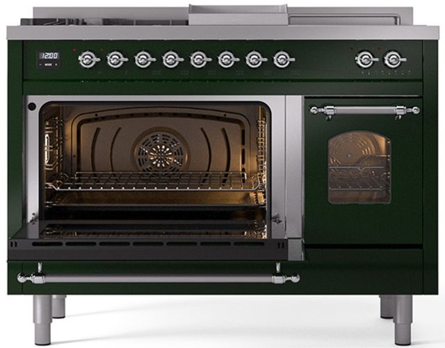 Ilve® Nostalgie II Series 48" Emerald Green Pro Style Dual Fuel Range-2