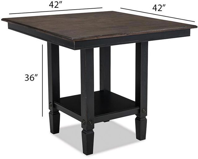 Intercon Glennwood Charcoal Square Gathering Table with Rubbed Black Base-1