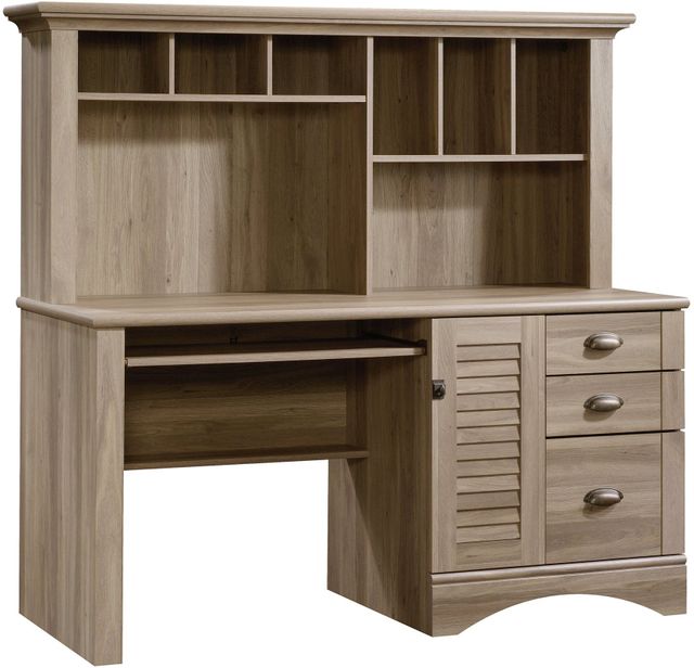 Sauder® Harbor View® Salt Oak® Computer Desk with Hutch