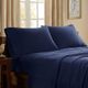 Olliix by Peak Performance Navy Twin 3M Scotchgard Micro Fleece Sheet Set-2
