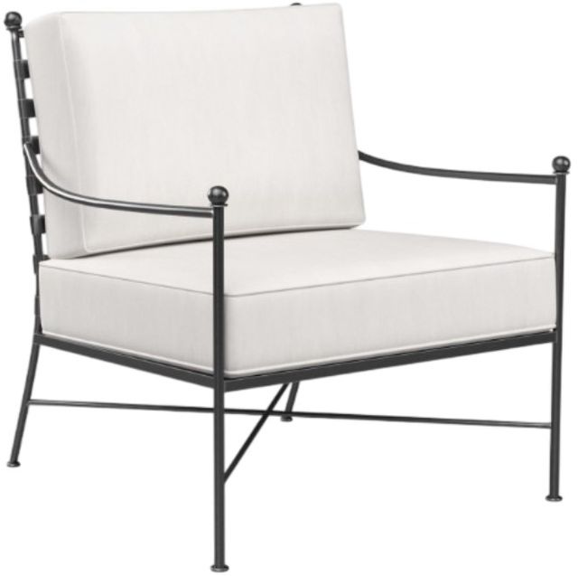 Sunset West Provence Canvas White/Century Pewter Iron Outdoor Club Chair-0