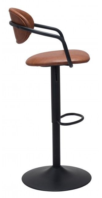 Zuo® Modern Kirby Black/Vintage Brown Bar Chair-2