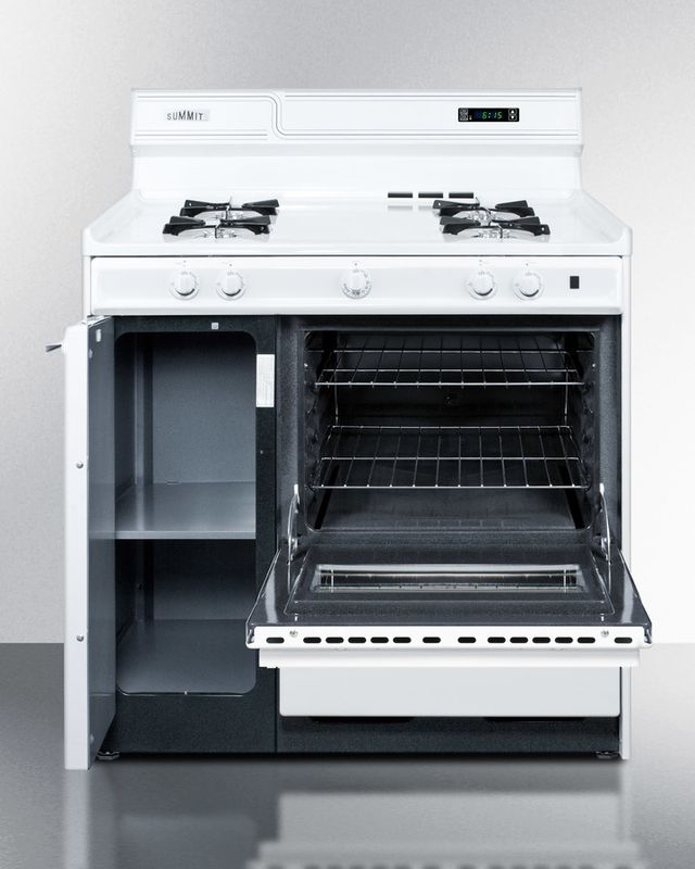 Summit® 36" White Pro Style Gas Range-1