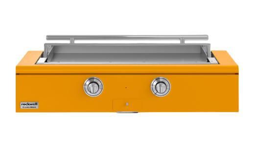 Caliber™ Rockwell Social 48" Saffron Built-In Liquid Propane Outdoor Griddle with Polished Chrome Hardware-0