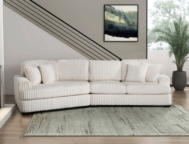 Homelegance® Warwick 2-Piece Beige Sectional with Left Cuddler-1