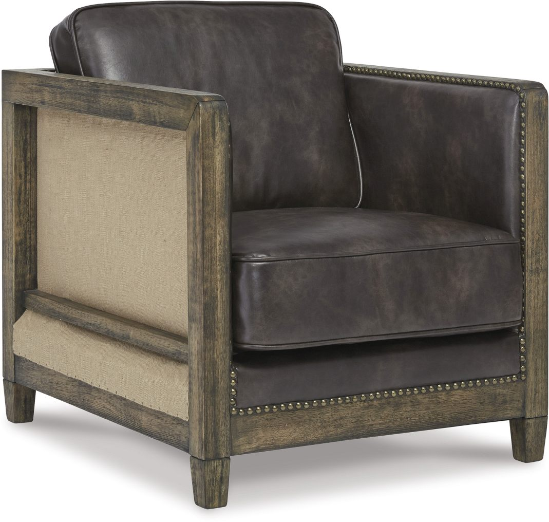 Signature Design by Ashley Copeland Antiqued Brown Accent Chair Roby s Furniture Appliance