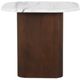 Moe's Home Collection Dash White Calacatta Marble Accent Table with Brown Mango Base-0