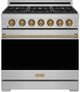 Thor Kitchen® Gordon Ramsay 36" Stainless Steel/Bronze Freestanding Pro Style Gas Range-0