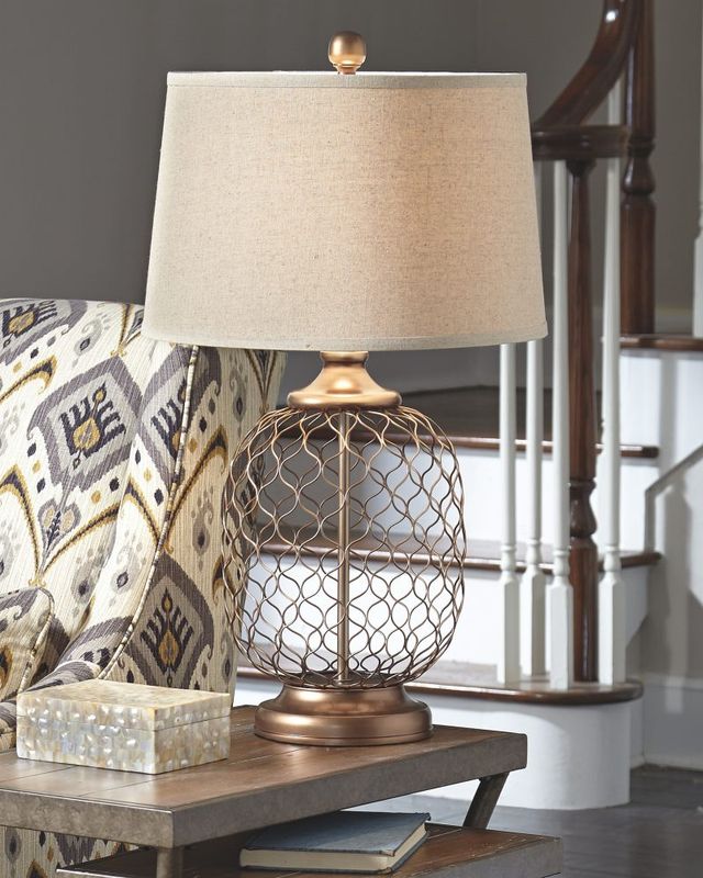 Signature Design by Ashley® Sanzia Gold Table Lamp-1