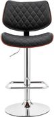 Armen Living Leland Black/Brown/Chrome Bar Stool-4