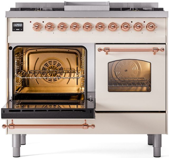 Ilve® Nostalgie II Series 40" Antique White Pro Style Dual Fuel Range-2