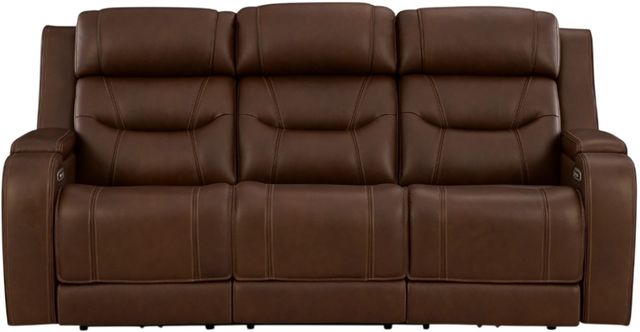 Signature Design by Ashley® Dreamer Brown Power Reclining Sofa with Audio-1
