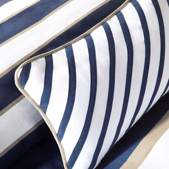 Olliix by Mi Zone Ashton Navy and Khaki King/California King Comforter Set-1