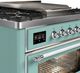 Ilve Majestic III 36” Mediterranean Mint Freestanding Liquid Propane Dual Fuel Range with 6 Black Brass Burners and Griddle-4