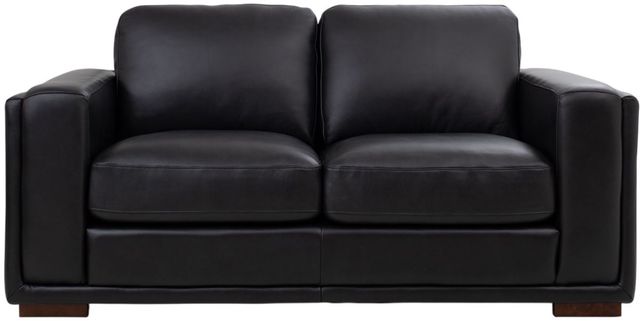 Leather Italia™ Georgetowne Luca Black Split Loveseat-0