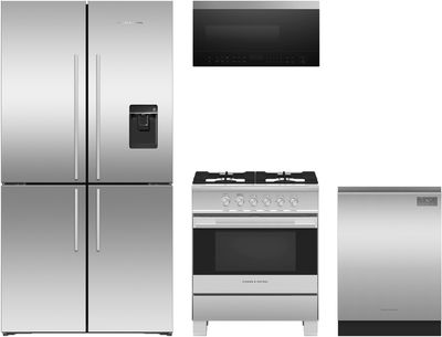 Fisher & Paykel 4 Piece Stainless Steel Gas Kitchen Appliance Package