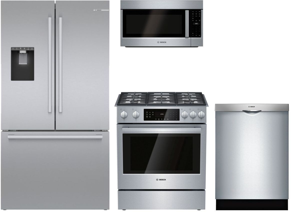 Bosch® 4 Piece Fingerprint Resistant Stainless Steel Kitchen Package