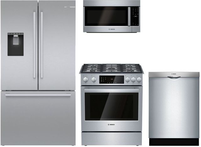 Bosch® 4 Piece Fingerprint Resistant Stainless Steel Kitchen Package-0