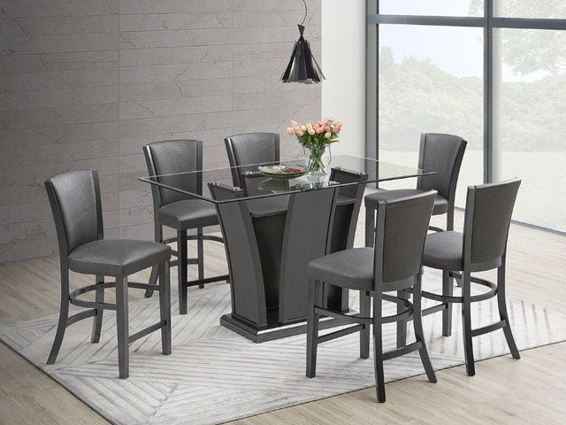 New Classic® Home Furnishings Platina Glitter Gray Dining Table-4