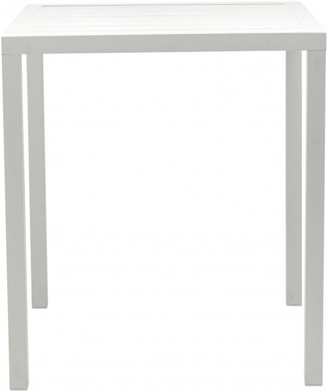 Meridian Furniture Maldives White Aluminum Outdoor Square Bar Table-1