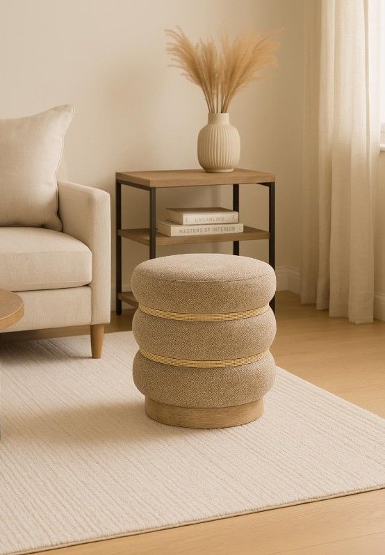 Bernards Trilogy Brown Driftwood Stool-1