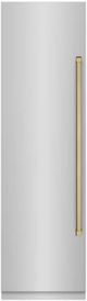 ZLINE Autograph Edition 24 in. 12.4 Cu. Ft. Column Freezer in Stainless Steel with Graphite Gray Interior and Champagne Bronze Accents-0