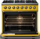 Viking® 5 Series 36" Daffodil Pro Style Dual Fuel (NG) Range with Polished Chrome Trim-1