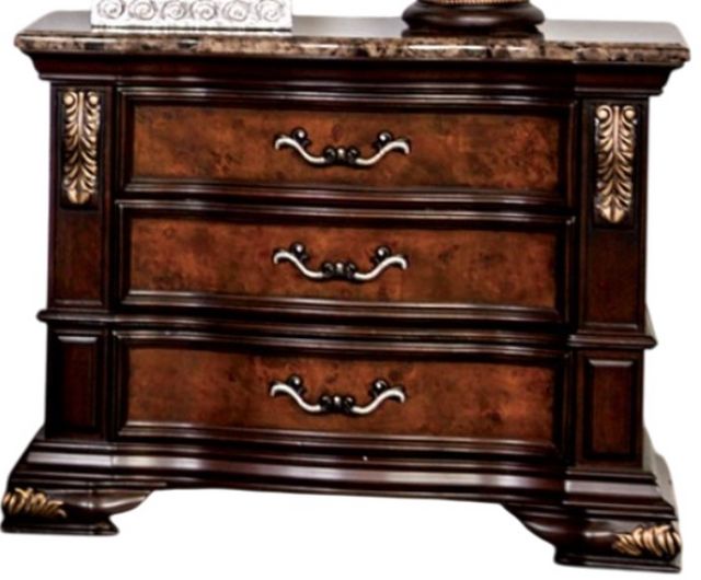 Furniture of America® Aquilina Dark Cherry/Oak Nightstand
