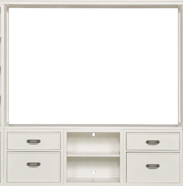 Hammary® Structures White Quintuple Storage Entertainment Wall-1