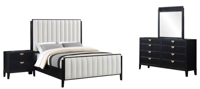 Coaster® Brookmead 4-Piece Black/Ivory Queen Size Bedroom Set-0