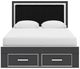 Signature Design by Ashley® Zuraleus Black Queen Upholstered Storage Panel Bed-2