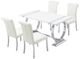 Furniture of America® Holstebro 5-Piece White 60" Dining Table Set with Silver Base-0