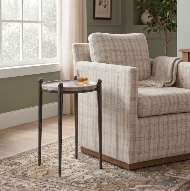 Uttermost® Nahunta Gray Accent Table with Dark Bronze Base-1