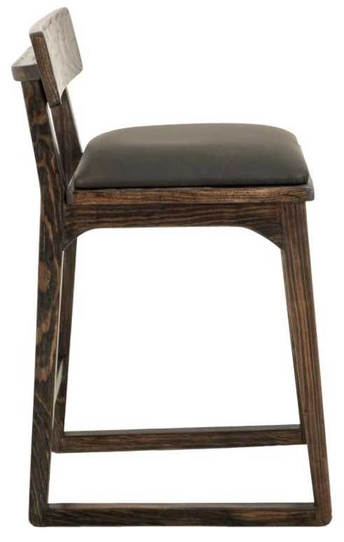 International Furniture Direct Balam Black/Stained Dark Upholstered Barstool-3
