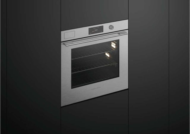 Fisher & Paykel Series 11 Contemporary 30" Brushed Silver Glass Steam Assist Wall Oven with Self-Cleaning-4